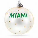 South Beach, Miami, Florida Glass Ball Christmas Ornament 4 Inches