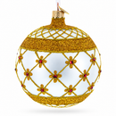 Red Jewels Silver Glass Ball Christmas Ornament