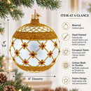 Red Jewels Silver Glass Ball Christmas Ornament