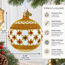 Red Jewels on Silver Glass Ball Christmas Ornament