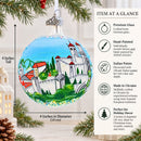 San Marino Glass Ball Christmas Ornament 4 Inches