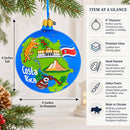 Costa Rica Landmarks and Symbols Glass Ball Christmas Ornament 4 Inches