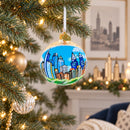 Skyline of Philadelphia, Pennsylvania Glass Ball Christmas Ornament 3.25 Inches