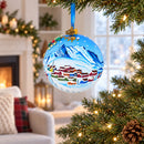 Greenland's Northern Lights Glass Ball Christmas Ornament