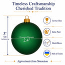 Set of 6 Translucent Green Glass Ball Christmas Ornaments (028)