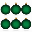 Set of 6 Translucent Green Glass Ball Christmas Ornaments (028)