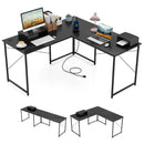 95 Inch 2-Person L-Shaped Long Reversible Computer Desk with Monitor Stand