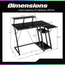 L Shaped Gaming Desk with Outlets and USB Ports