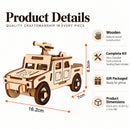 Army Truck Model Kit - Wooden Laser- Cut 3D Puzzle (44 Pcs)