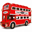 London Double Decker Bus Wooden Model Kit 94 Piece Display