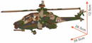 Apache Helicopter Model Kit - Wooden Laser-Cut 3D Puzzle (82 Pcs)