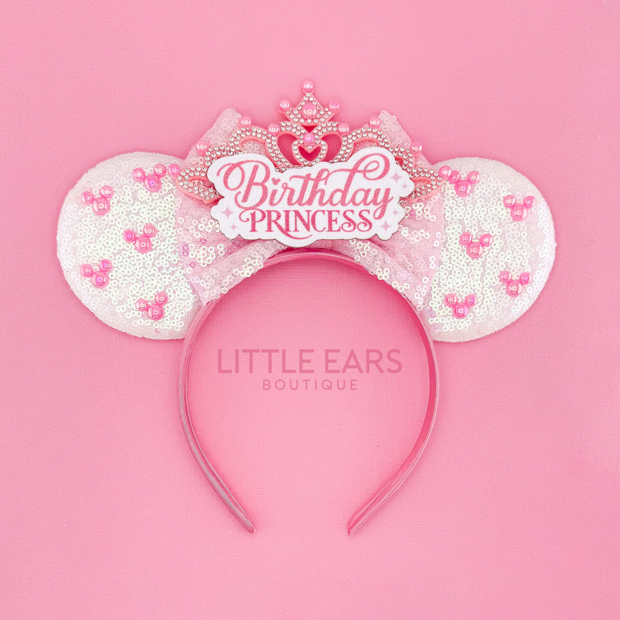 Pink Birthday Princess Mickey Ears