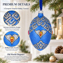 French Designer Riders of the Knights Bracelet Glass Egg Christmas Ornament 4 Inches