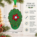 Louis-Francois Designer Jeweled Arabesque Glass Egg Christmas Ornament 4 Inches
