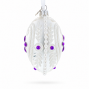 Purple Drops Glass Egg Christmas Ornament 4 Inches