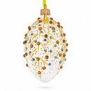 Gold Branches Glass Egg Christmas Ornament 4 Inches