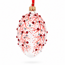 Red Branches Glass Egg Christmas Ornament 4 Inches