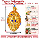 Gold Jeweled Scrollwork Glass Egg Christmas Ornament