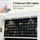 Lockable Freestanding Jewelry Cabinet Armoire with Full-Length Mirror and Lights