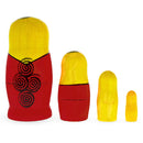 Wooden Semenov Yellow Scarf Nesting Dolls - Blue Rose Matryoshka 3.6 Inches
