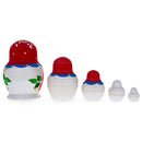 Beautiful Wooden with Red Color Hood and Pink Flowers Nesting Dolls