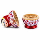 Wooden Plum Burgundy Floral Nesting Dolls - Stacking Matryoshka 3.1 Inches