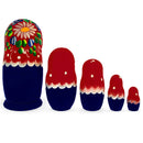 5 Pieces Daisy Multicolor Miniature Wooden  Nesting Dolls