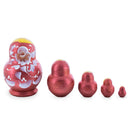 Wooden Plum Burgundy Floral Nesting Dolls - Stacking Matryoshka 3.1 Inches