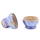 Purple Color with White Color Flowers Wooden Nesting Dolls