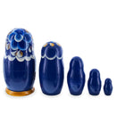 Blue Color with Blue Flowers Wooden Nesting Dolls