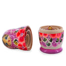 Purple Hood with Red Flowers Wooden Nesting Dolls