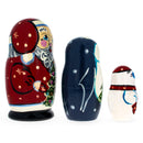 Set of 3 Santa, Penguin and Snowman Wooden Nesting Dolls