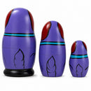 3 Smiling Dog w/Bone Collar Wooden Nesting Dolls 4.25 Inches