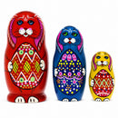Wooden Easter Bunny Nesting Dolls - Spring Stacking Matryoshka 4.13 Inches