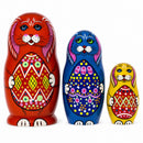 Wooden Easter Bunny Nesting Dolls - Spring Stacking Matryoshka 4.13 Inches