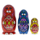 Wooden Easter Bunny Nesting Dolls - Spring Stacking Matryoshka 4.13 Inches