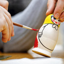 Set of 5 Unfinished Wooden Nesting Figurines with Paints DIY Craft Blanks for Painting 5.75 Inches