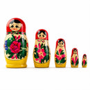 Set of 5 Unfinished Wooden Nesting Figurines with Paints DIY Craft Blanks for Painting 5.75 Inches