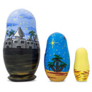 Set of 3 Nativity Scene- Jesus, Mary, Wisemen Nesting Dolls 4.25 Inches