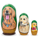 Set of 3 Labrador Retrievers Wooden Nesting Dolls 4.25 Inches
