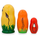 Set of 3 Lion, Tiger, and Fox Wooden Nesting Dolls 4.25 Inches