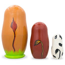 Set of 3 Cows Wooden Nesting Dolls 4.25 Inches