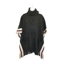Steve Madden Metallic-Stripe Fringe Poncho, OS