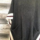 Steve Madden Metallic-Stripe Fringe Poncho, OS