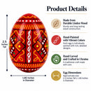 Set of 6 Ukrainian Geometric Wooden Easter Eggs 2.5 Inches