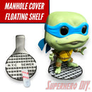 Manhole Cover Floating Shelf - Display Shelf for Turtles Collectibles