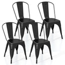 Metal Dining Chairs Set of 4 with Removable Backrest for Dining Room Restaurant Living Room
