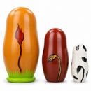 Set of 3 Cows Wooden Nesting Dolls 4.25 Inches