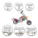 Metal Motorcycle Model Kit Buildable Chopper Toy with Bolts & Tools DIY (105 Pieces) 7.5 Inches