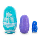 Set of 3 Santa with Gifts Wooden Nesting Dolls Figurines 4.25 Inches